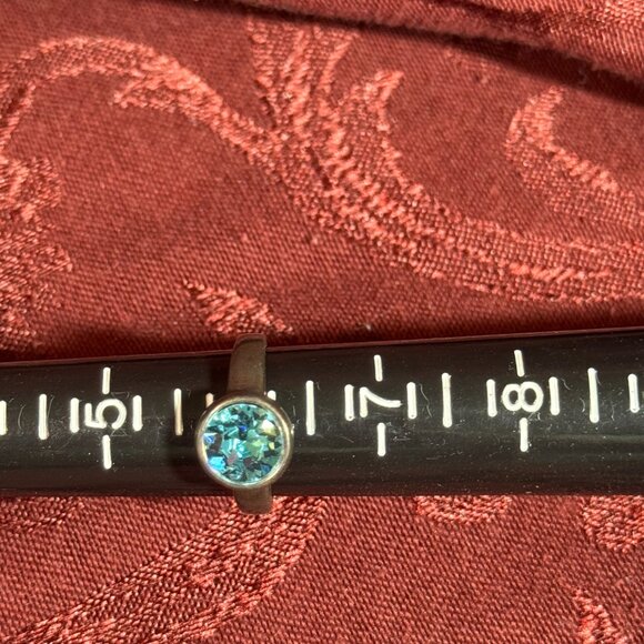 Touchstone Crystal by Swararovski Dark Turquoise Ring Size 6 - Picture 2 of 4
